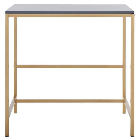 Safavieh Viv Glossy Wooden Desk, Light Grey & Gold DSK5801C